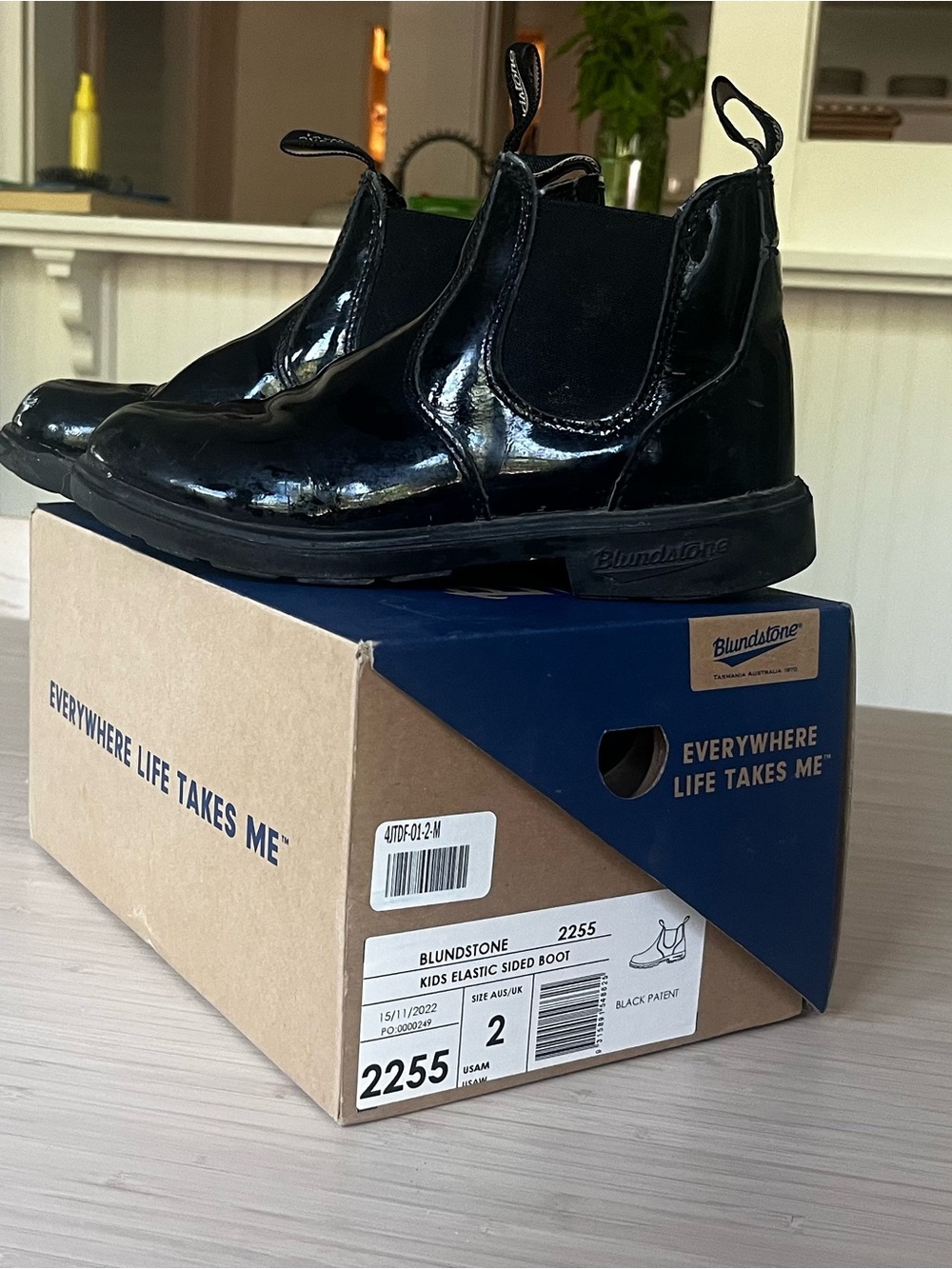 Blundstone Kids Black Patent Elastic-Sided Boot